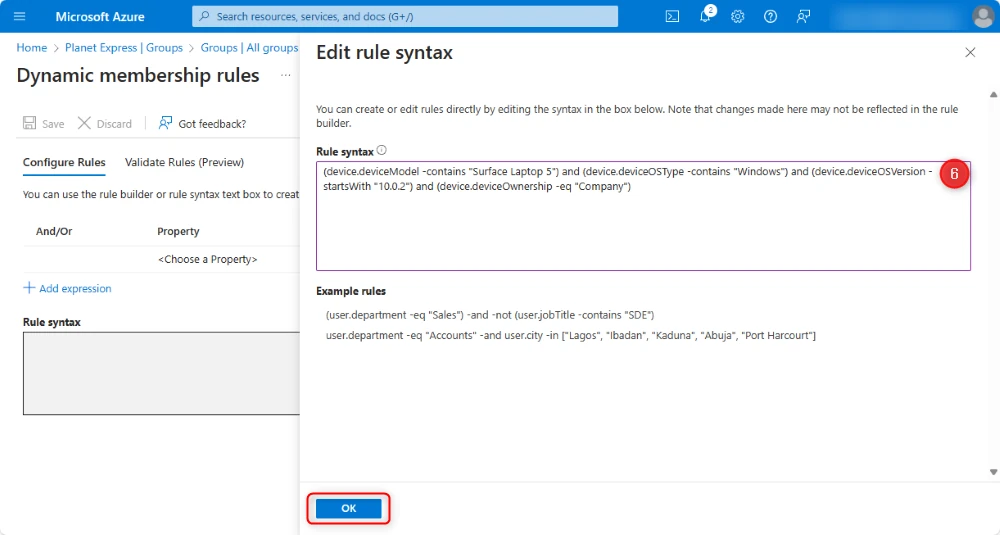 enter rule syntax