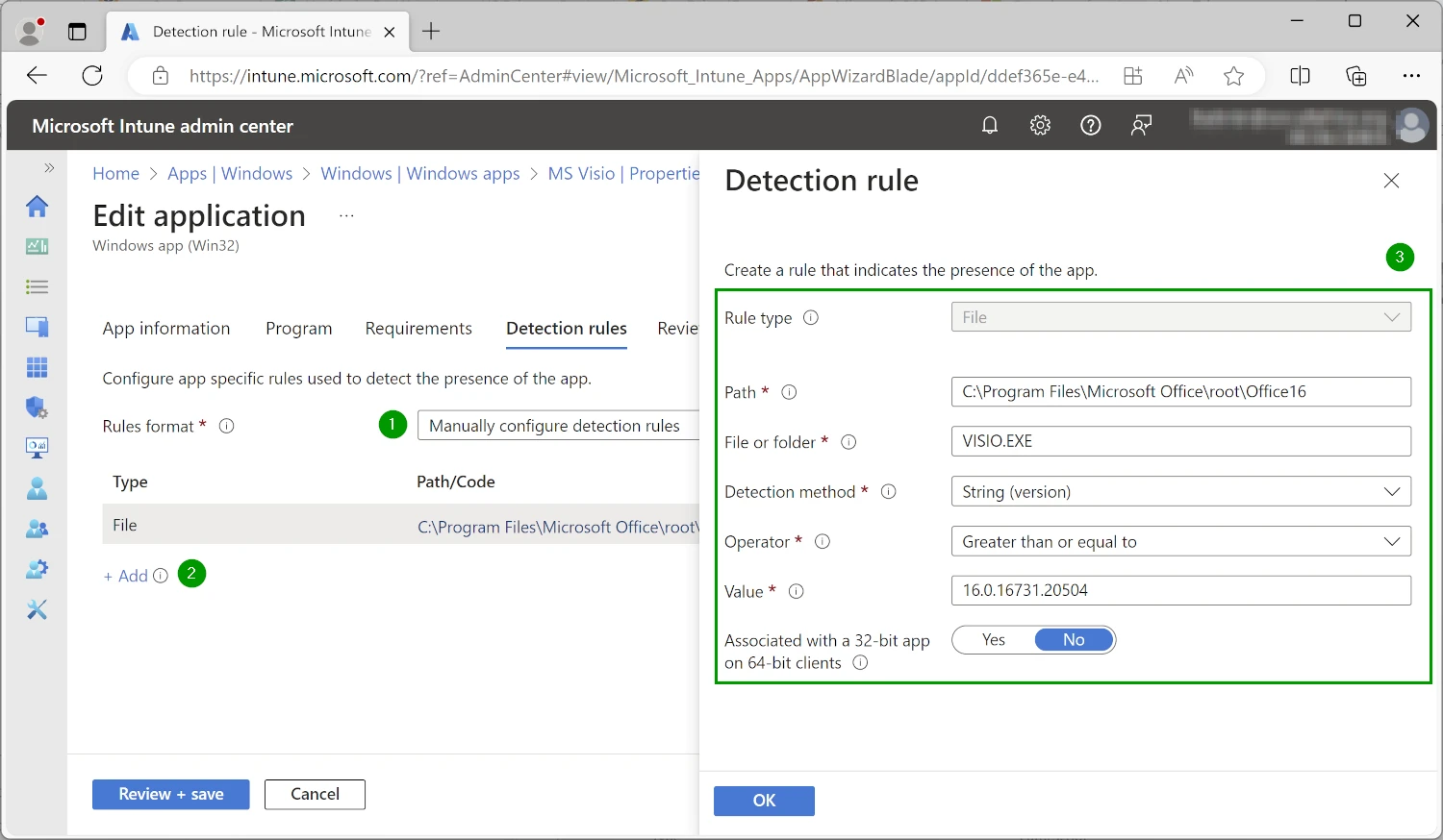 Install Visio with M365 Apps using Intune