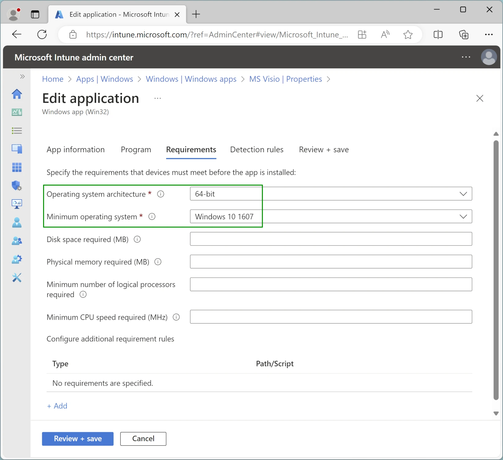 Install Visio with M365 Apps using Intune